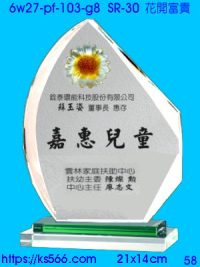 6w27-pf-103-g8_花開富貴,水晶琉璃獎牌製作推薦,台北,新北,基隆,宜蘭,桃圓,新竹,台中,台南,高雄