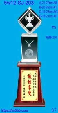 5w12-sj-203_獎盃,1800,1900,2000,2100元,水晶琉璃獎牌獎座獎盃製作推薦,台北,新北,基隆,宜蘭,桃圓,新竹,台中,台南,高雄